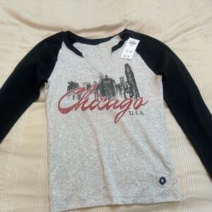 Chicago U.S.A. Kids Raglan Shirt - Black and Gray